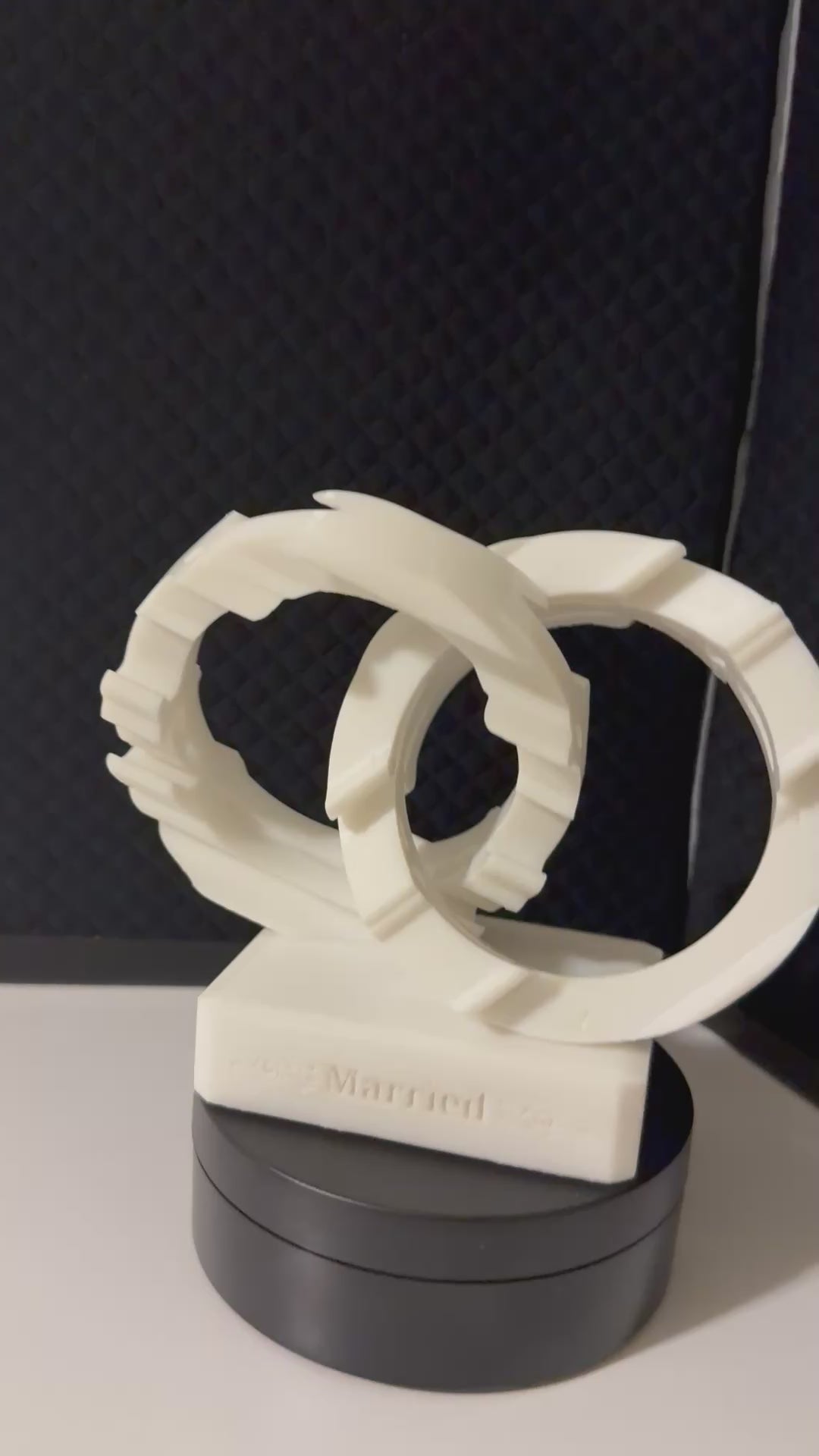 Conjoined Wedding Rings (Custom to you) on Pedestal